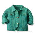 Male Denim Jacket Outfits Children's Casual Solid Color Long-Sleeved Denim Jacket Manufactory